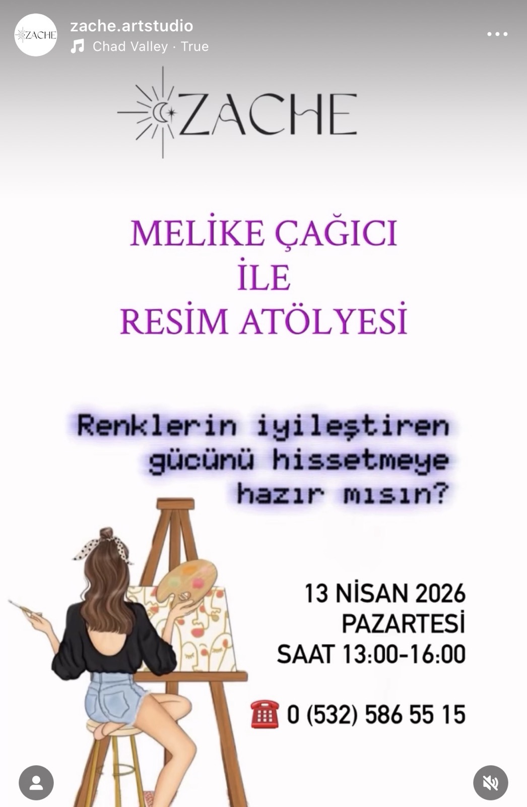 Melike Çağcı ile Resim Atölyesi Etkinlik afişi