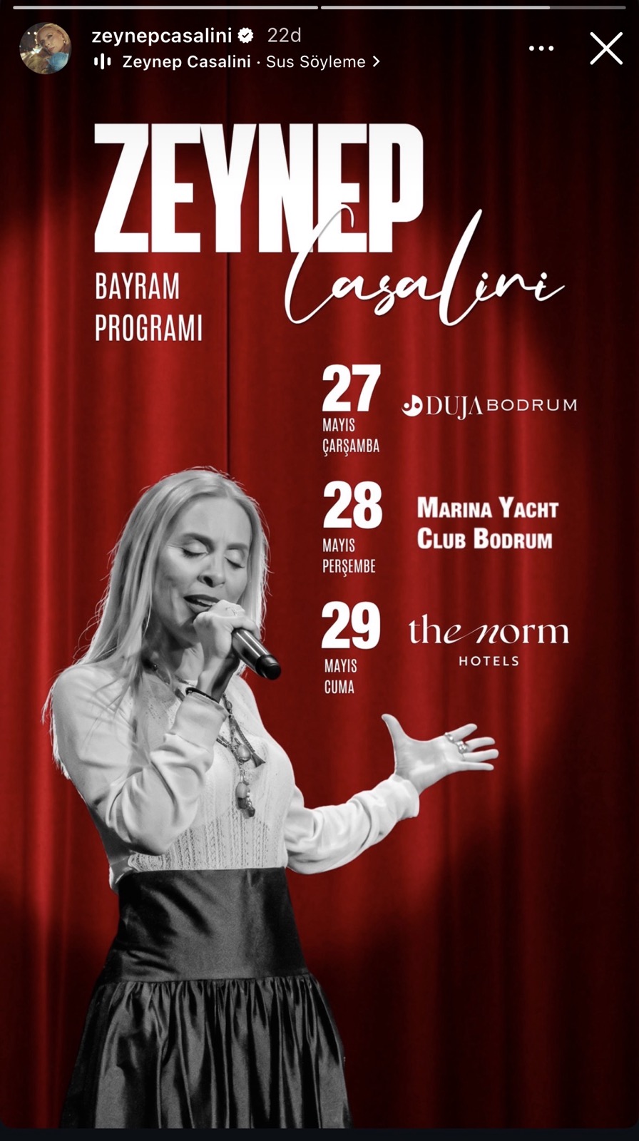 Zeynep Casalini — Bayram Programı Etkinlik afişi